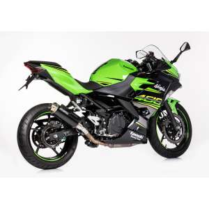 Scarico KAWASAKI Ninja 400 2018.  SHARK SRC 4 Slip on terminale di scarico alluminio anodizzato colore nero